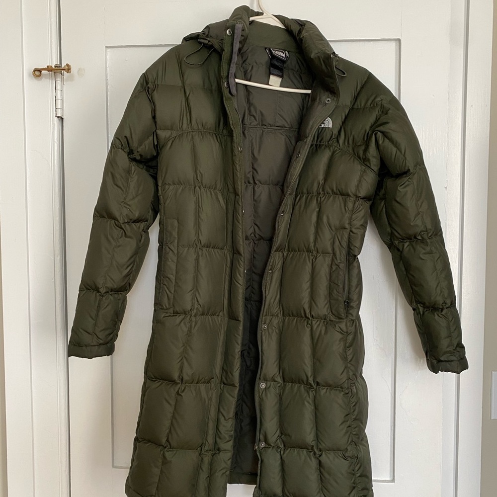 Northface long hooded puffer coat.